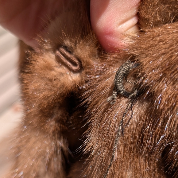 Vintage genuine mink fur jacket Shillitos fur Salon leather belt 50-60s coat - Picture 9 of 17